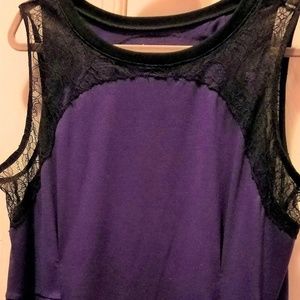 Lane Bryant Purple + Black Sleeveless Top Sz 18/20